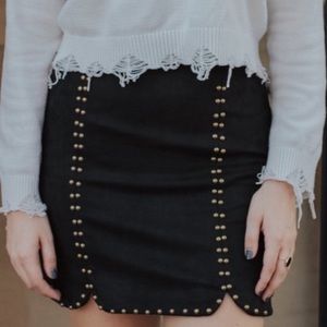 NWT Promesa black suede skirt size L